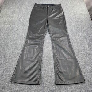 GAP '70s Flare High Rise Faux Leather Pants Black Women's Size 30 /‎ 10 Short